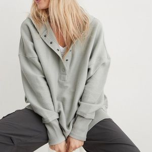 Aerie Textured Henley Hoodie (Like-New)